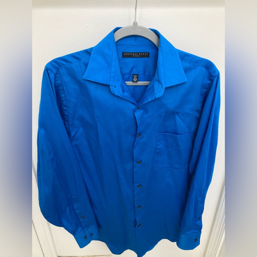 Geoffrey Beene Men's Vibrant Blue Dress Shirt